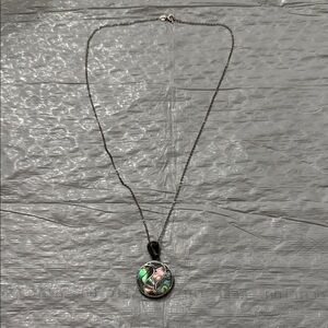 Chic Silver Necklace with Multicolor Pendant